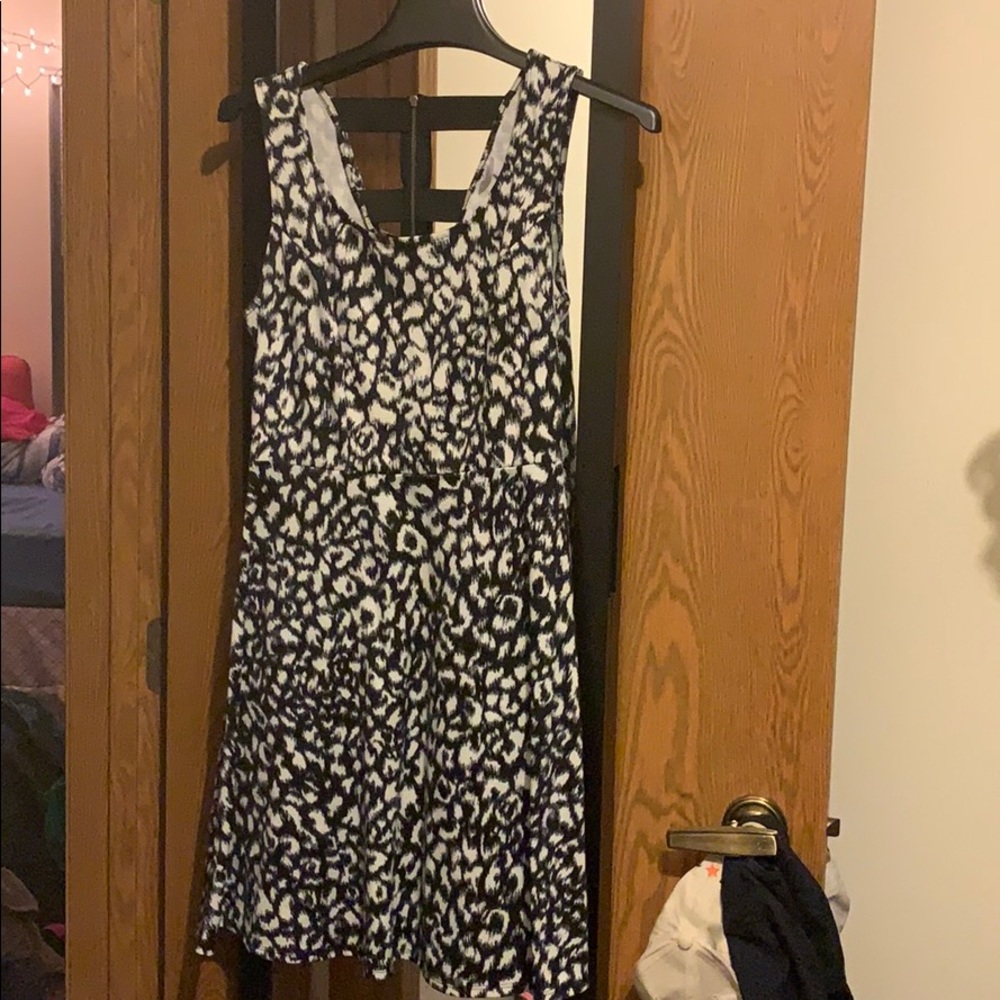 Black and white cheetah print dress